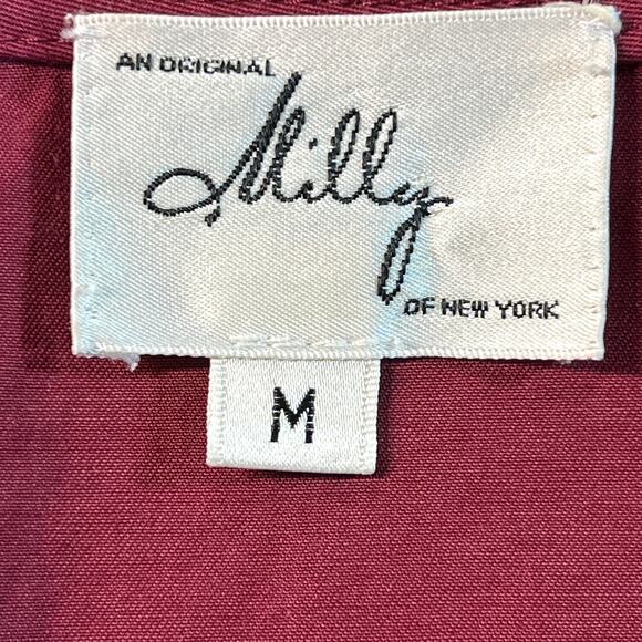 Milly New York Y2K Whimsigoth Dress Medium Burgundy Black Lace Overlay Beads - Picture 4 of 16